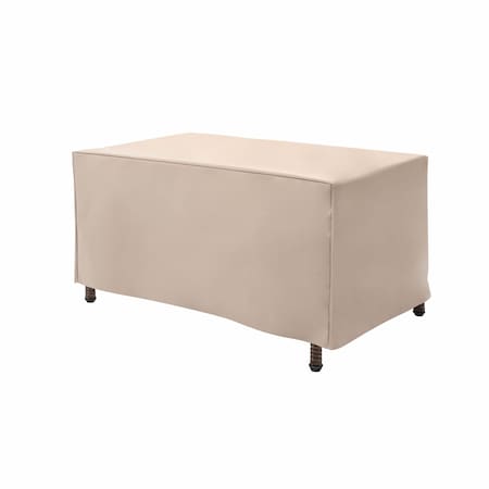 Modern Leisure Basics Patio Ottoman/Coffee Table Cover, 37 in. L x 22 in. W x 17 in. H, Beige 3120